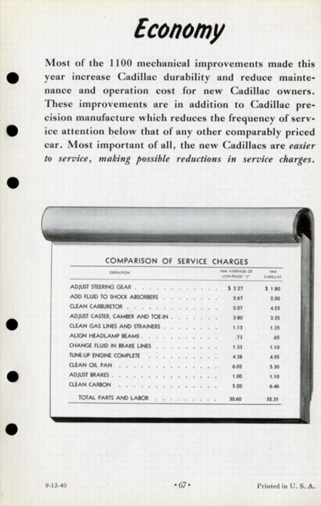 1941 Cadillac Salesmans Data Book Page 41
